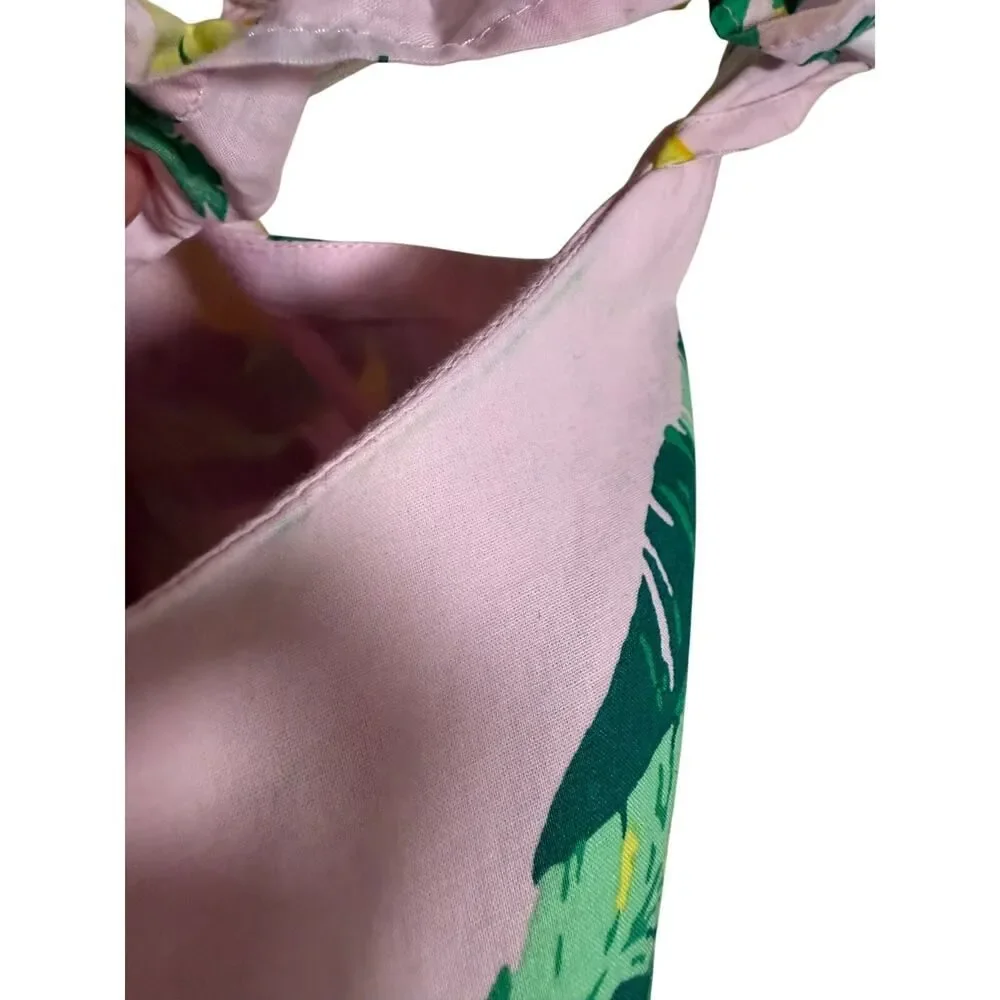 J. Crew Square Neck Midi Dress in Pink Lemons Sz. S